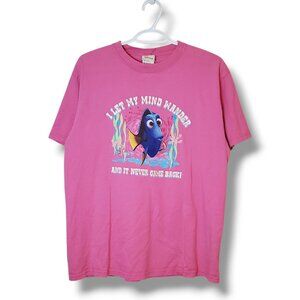Vintage Disney Finding Nemo Dory Movie Graphic Shirt Pink Size M